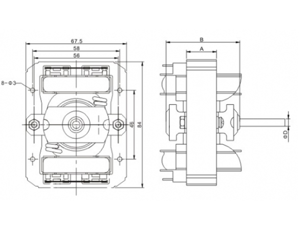 Shaded Pole Motor, PLD 68 Series